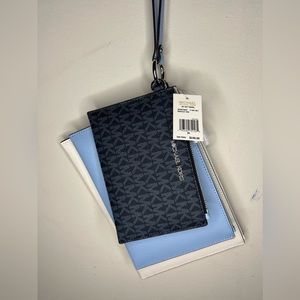 NWT Michael Kors Jet Set Wristlet Trio Blue
